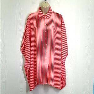 Tommy Bahama - Bright Fun Stripe Button Down Flowy Blouse Size Onesize